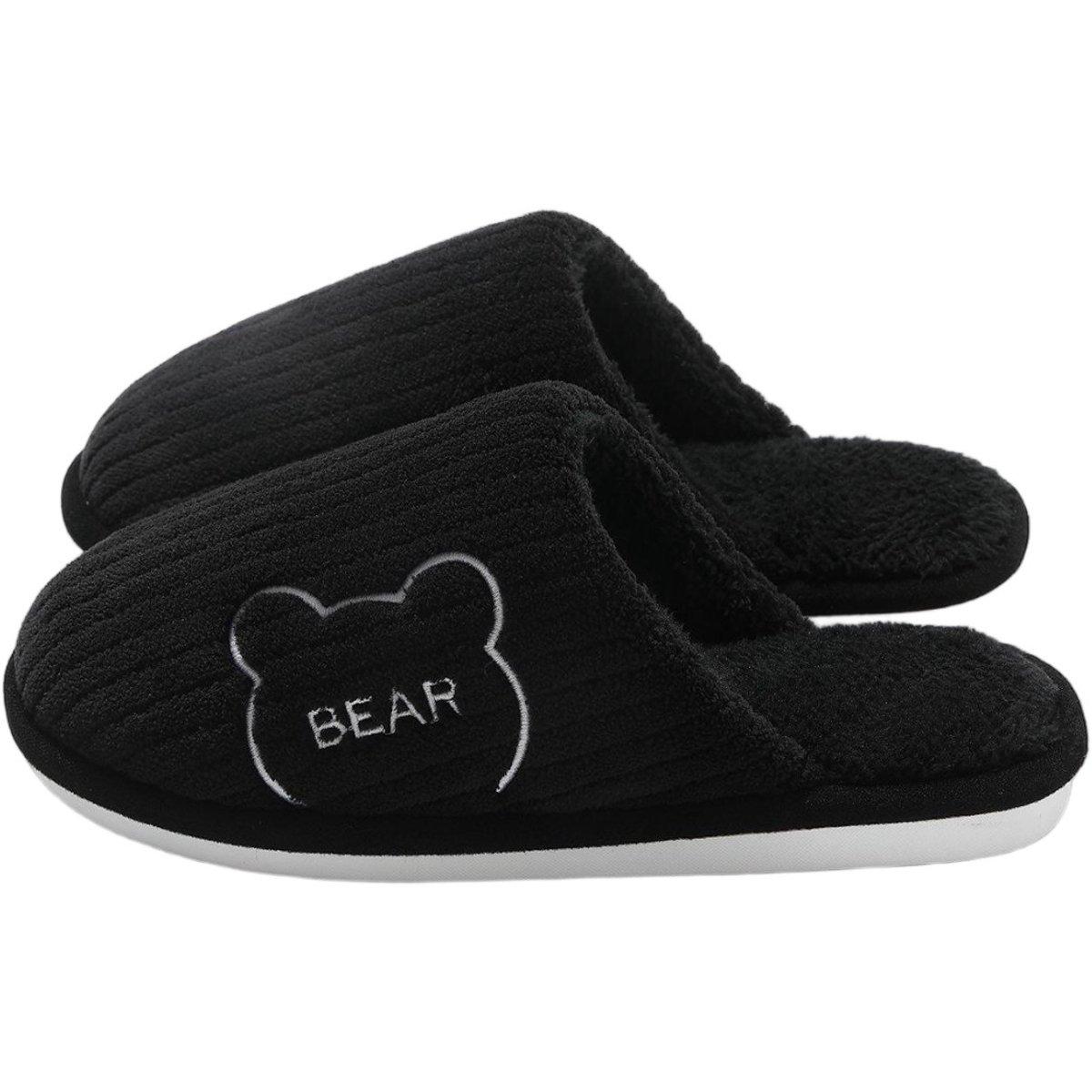 Om Home Pantuflas de algodón para interiores, otoño/invierno - Pantuflas suaves y cálidas para hombre - Pantuflas de algodón con dibujos animados para hombre - Pantuflas de algodón antideslizantes para el hogar - Talla 44/45 - Longitud del pie adecuada: 2