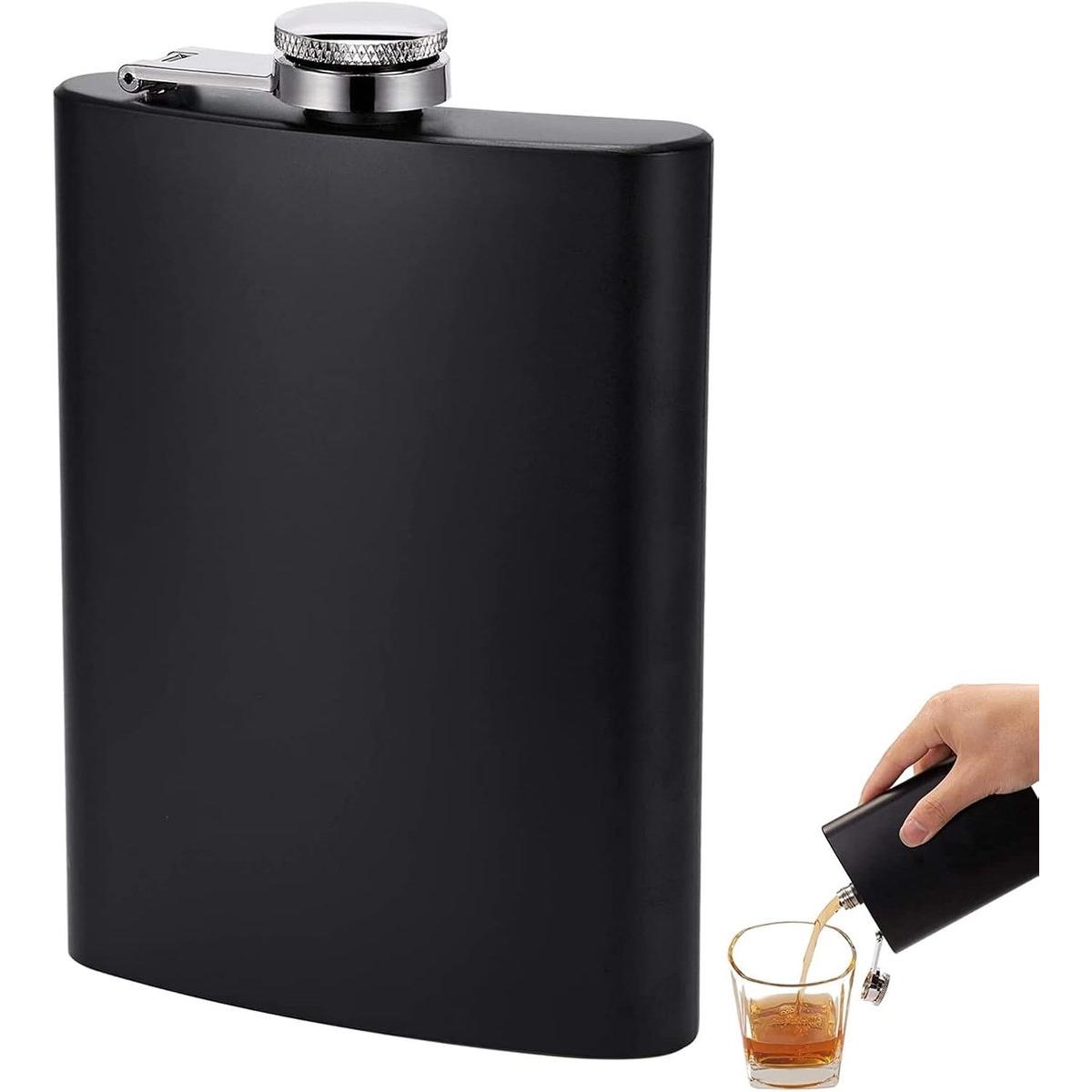 Petaca de 240 ml (8 oz) - Petaca portátil de bolsillo para whisky, ideal para hombres y mujeres. Petaca plana de acero inoxidable para escalada, camping, barbacoas y actividades al aire libre.