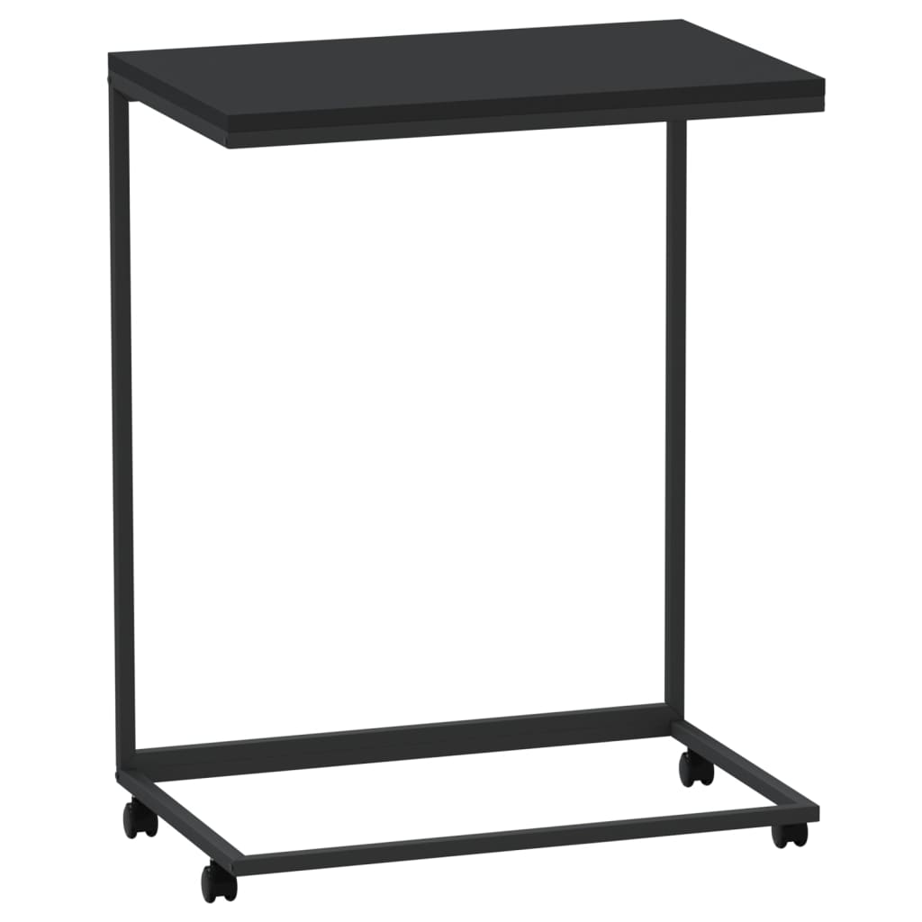 Vidaxl Mesa Auxiliar con Ruedas de Madera Contrachapada 55x35x70 Cm - Negro y Marrón