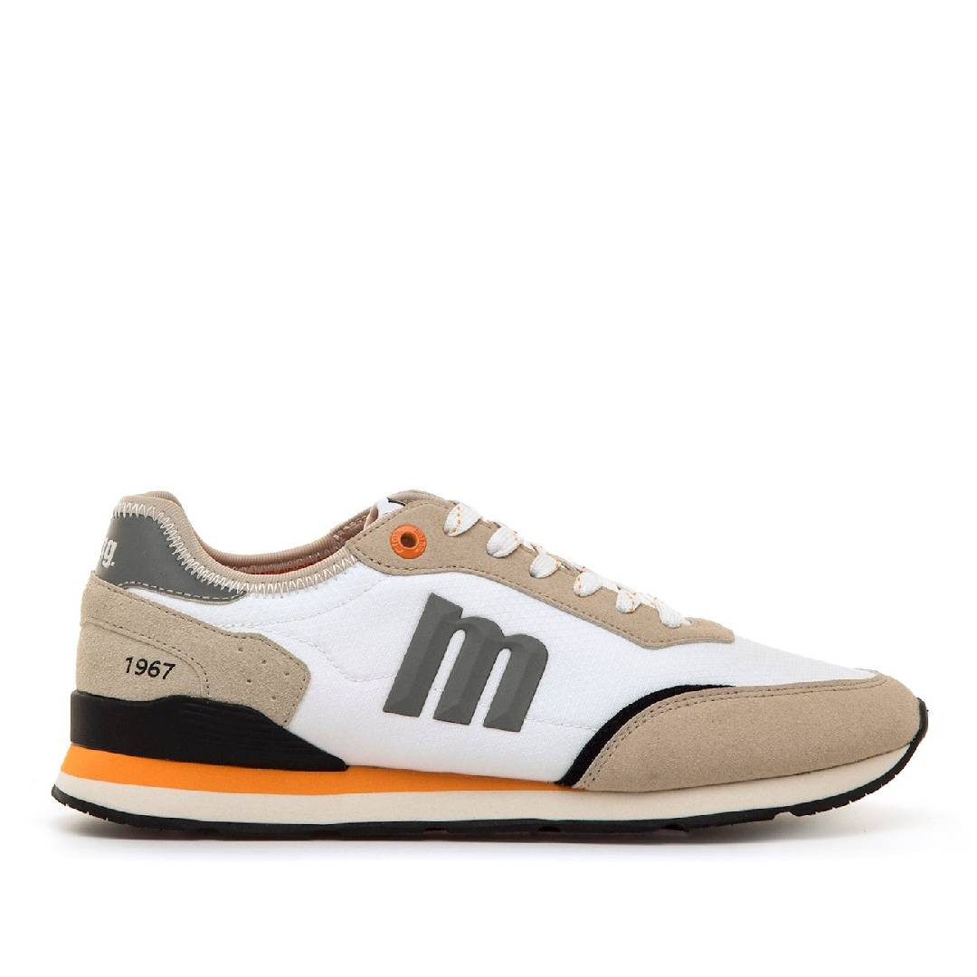Zapatillas deportivas Mustang joggo classic azules con detalles verde lima retro running
