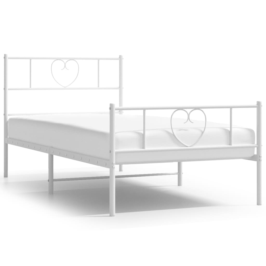 vidaXL Estructura cama sin colchón con estribo metal blanco 90x200 cm