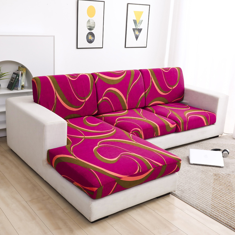 TK Funda de Cojín para Sofá Elástica de Marca Mueble de Poliéster con Patrón Floral Tapa de Quilting Removible y Lavable para Sala de Estar