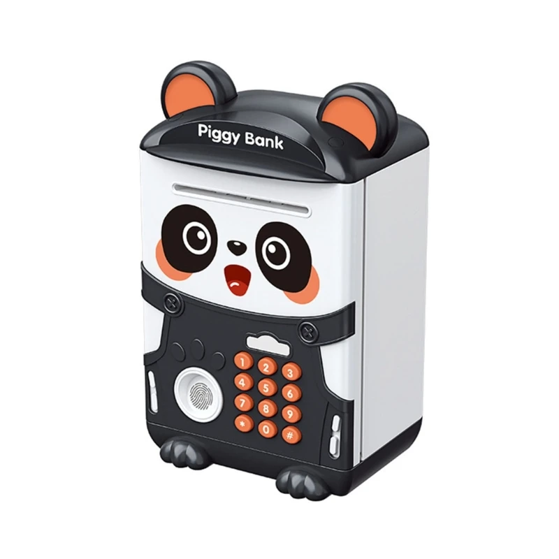 Banco de MonedasEstilo Panda ATM with Rollo Automático de Dinero y Cerradura de Huella-Juguetes Creative para Niños, Gift Perfecto para Niños y Niños, Caja de Ahorros para Niños, Gift 6,1