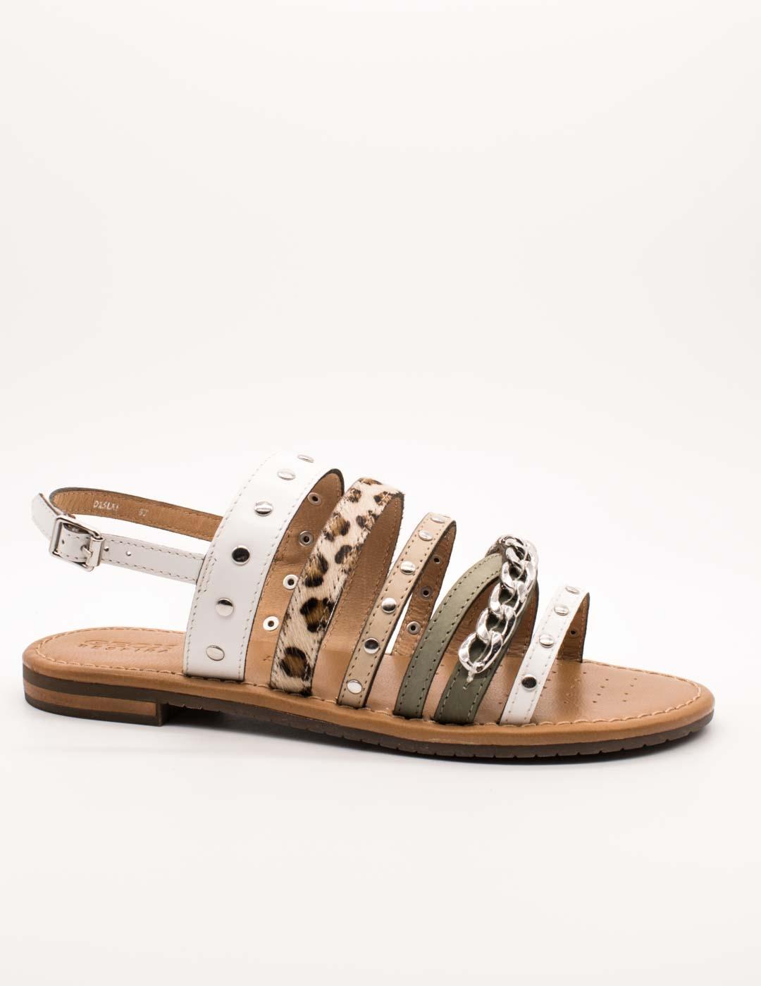 Sandalia Geox D15LXI  Sozy white/mint de mujer.