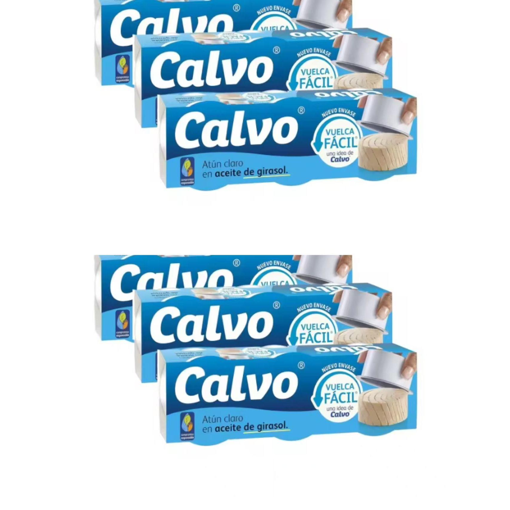 Atún CALVO en aceite de girasol 3lata*6paquete total 18 latas