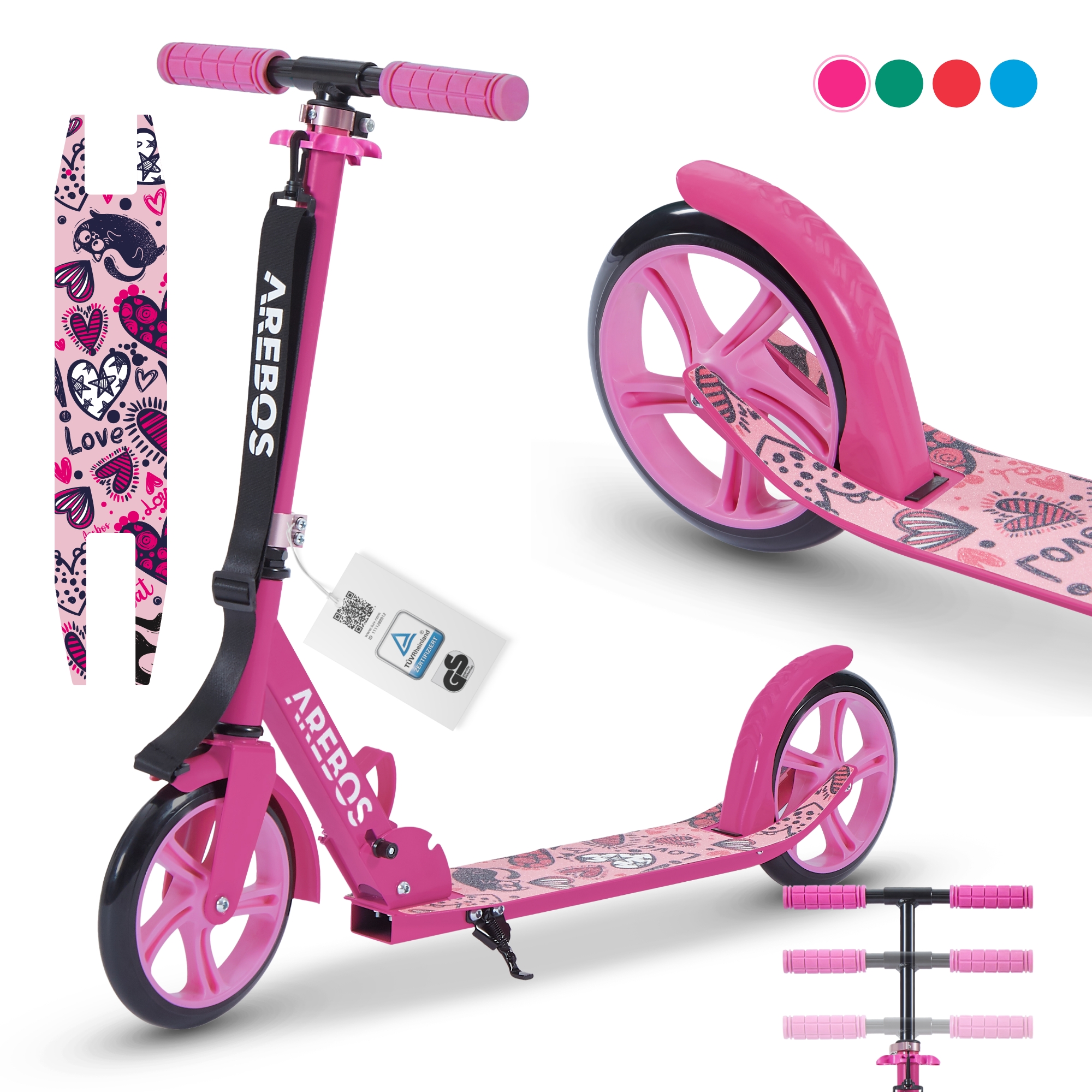AREBOS Patinete Scooter ciudad Scooter niños Scooter adultos Scooter