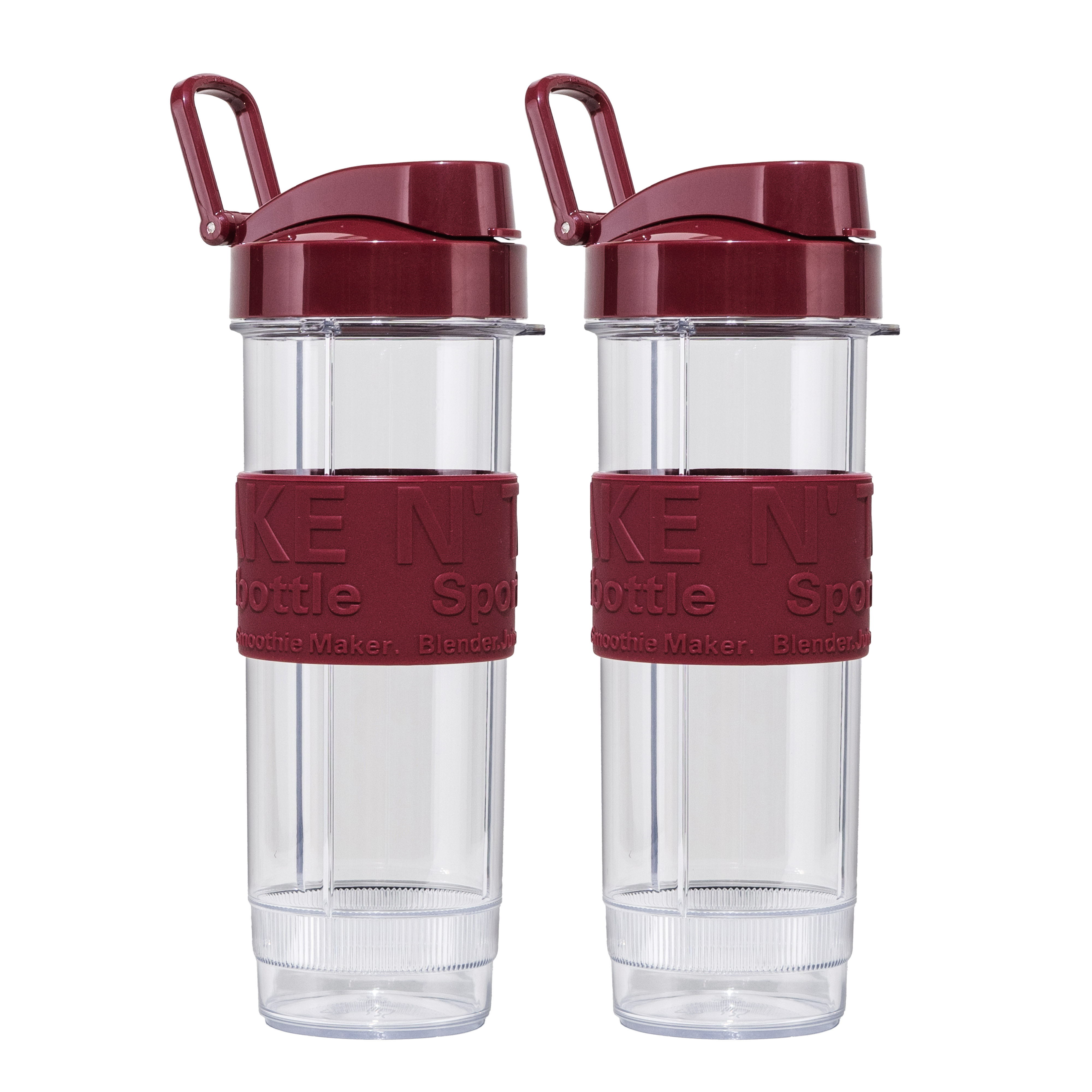 Set 2 Botellas Shaker de 570 ml con Tapa y Asa, Antigoteo, Sin BPA, Apto para Batidos, Smoothies, Proteína, Compatible con Batidora Shake & Go