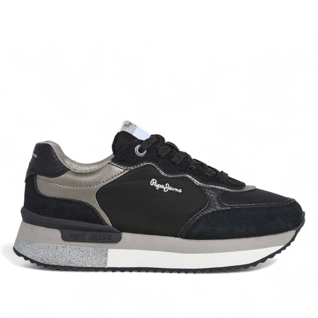 Zapatillas urban Pepe Jeans rusper glam marrones con detalles en bronce