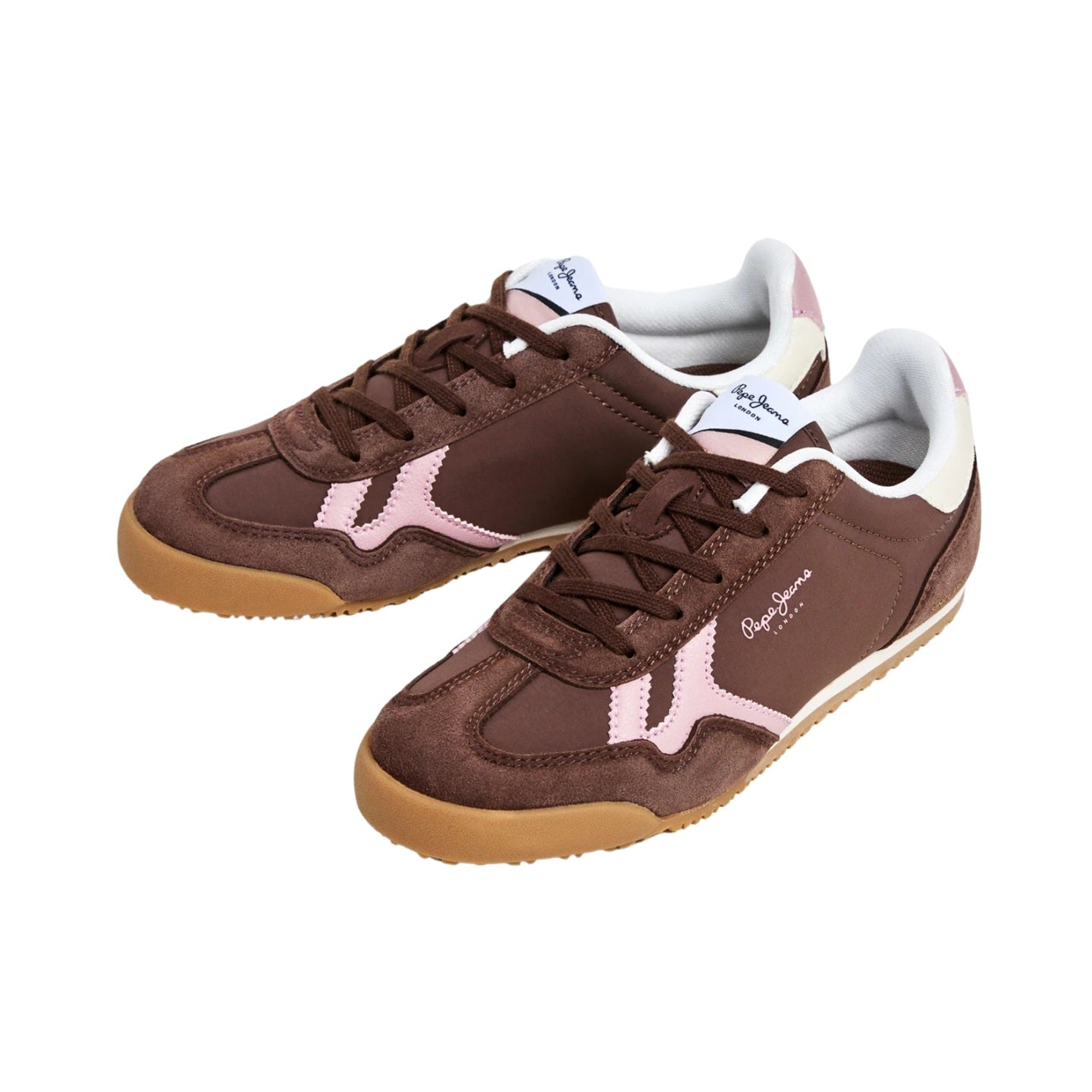 Pepe Jeans - Vinnie Retro Pgs400022-884 - Sneakers Marrones De Perfil Plano Con Cierre De Cordones - Niña