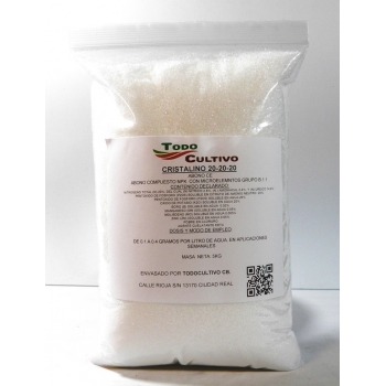Abono Cristalino 20-20-20. 5 kg.