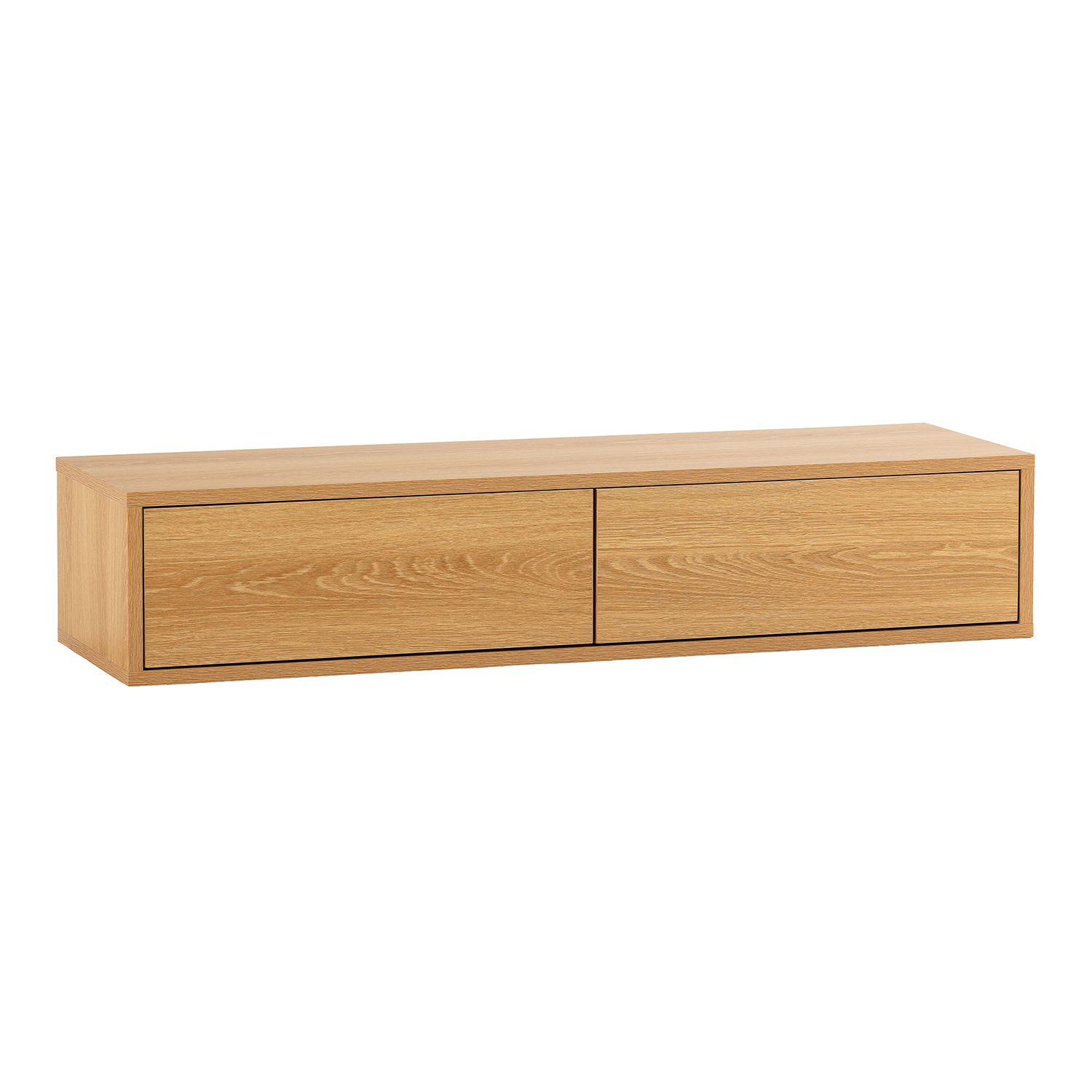 Mesa consola suspendida Auri 2 cajones efecto Roble