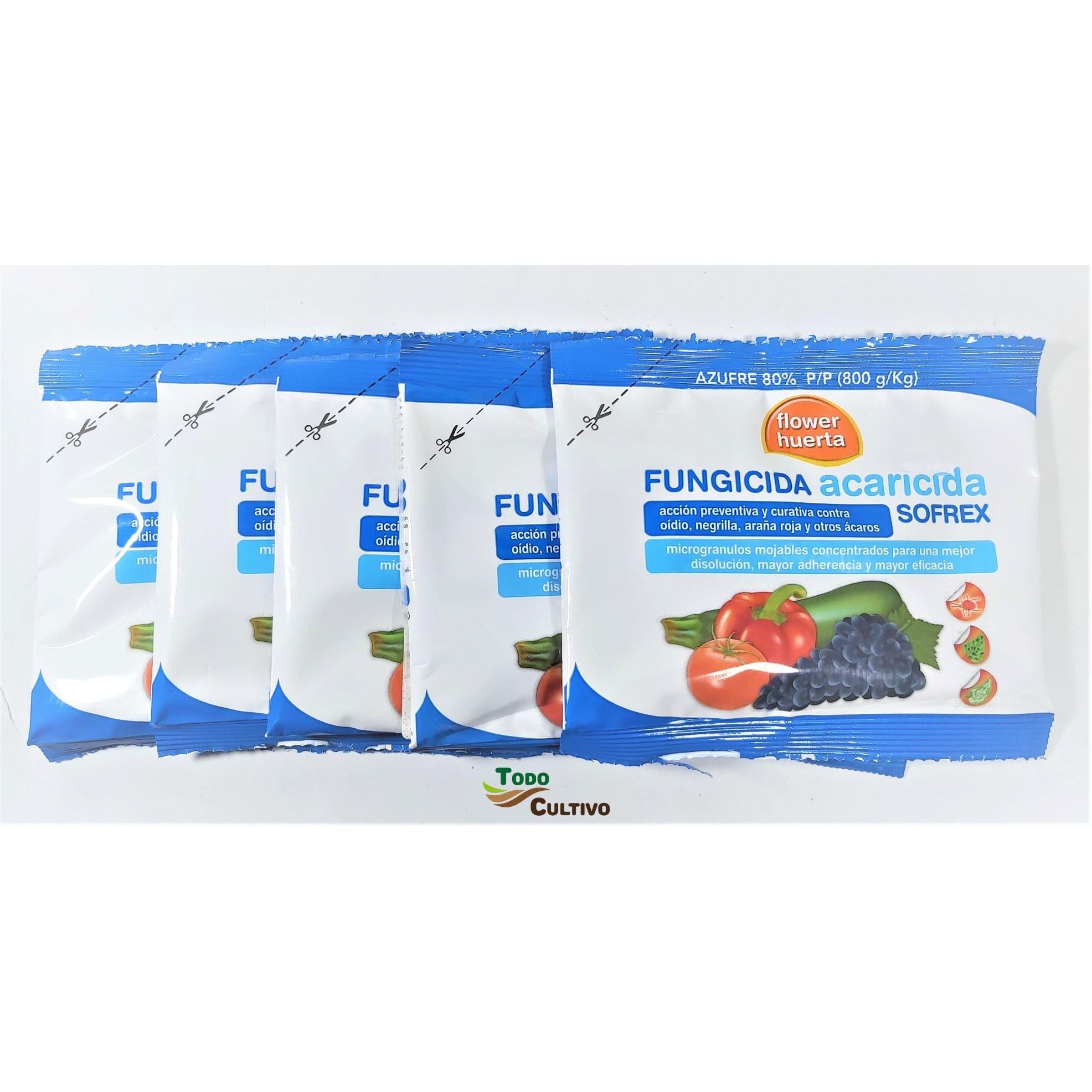 Fungicida Acaricida Azufre Mojable. 5 sobres.
