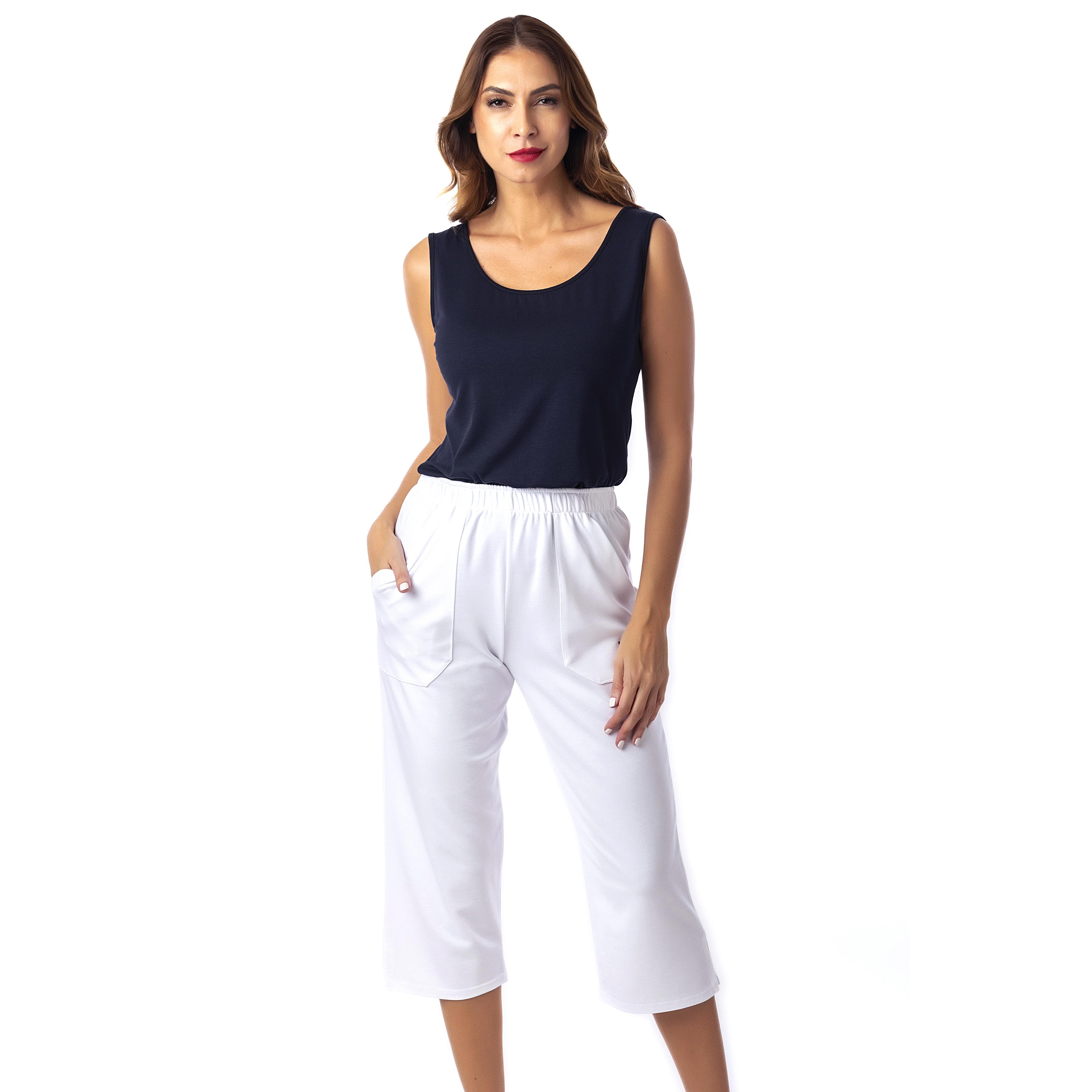 Pantalón pirata blanco para mujer - Natural