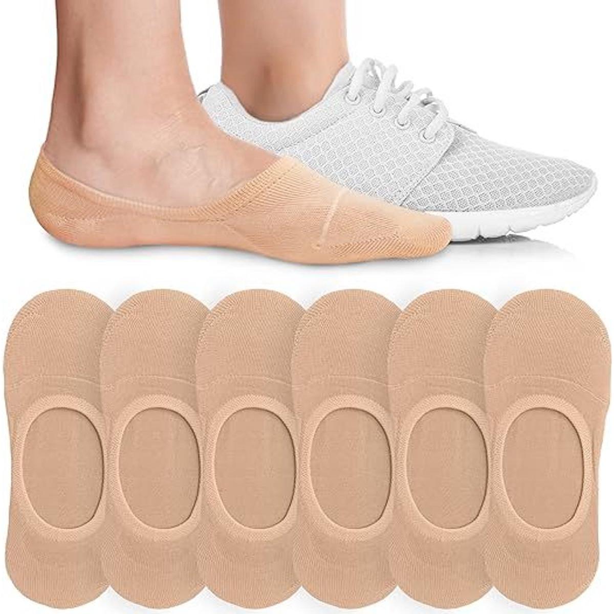 Om Home Zapatos náuticos invisibles para mujer - 3 pares - Calcetines invisibles de entrenamiento - Calcetines normales finos y transpirables - Antideslizantes y que no se desgastan en el talón - Calcetines invisibles con antifricción