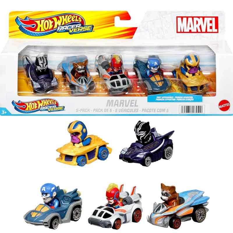 Hot Wheels – Pack 5 vehículos RacerVerse Marvel Hot Wheels.