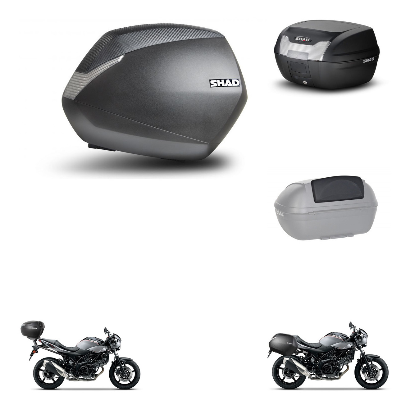 Baul Trasero + Maletas Laterales + Respaldo De Pasajero + Herraje 3P + Herraje Montaje Sh36 Sh 36 Sh40 Sh 40 2011 KIT-248032