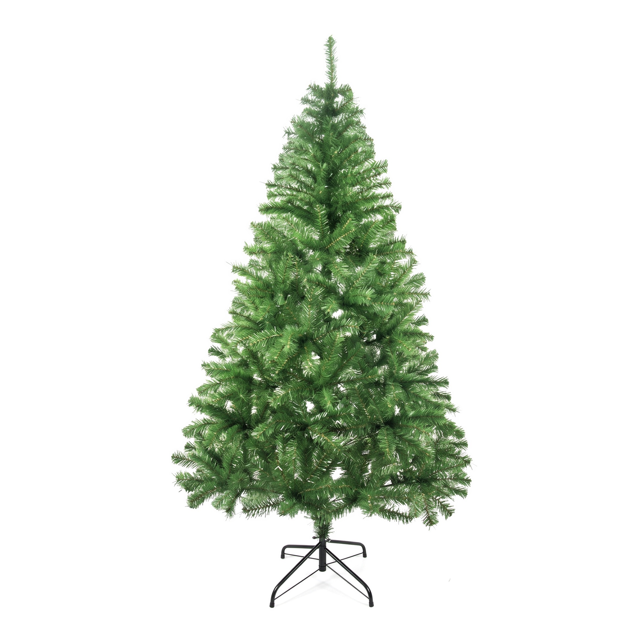 Árbol de Navidad Artificial de PVC Verde, MEJORADA, Frondoso y Natural, con Soporte Metálico, Estructura Desmontable, 120/150/180/210 cm, Decoración Navideña para Hogar, Oficina y Eventos