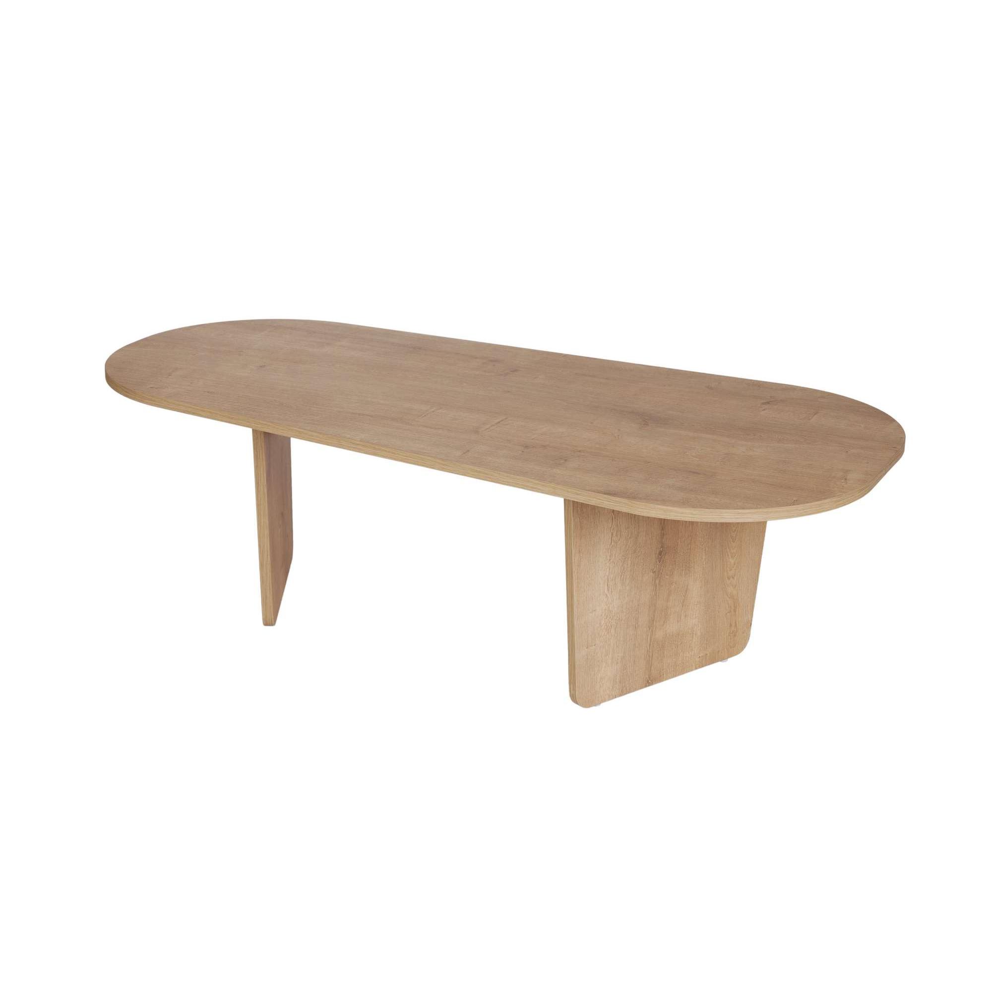 Habitat y Jardin - Mesa de centro de madera <<Ovalis>> - 130 x 65 x 40 cm - Roble