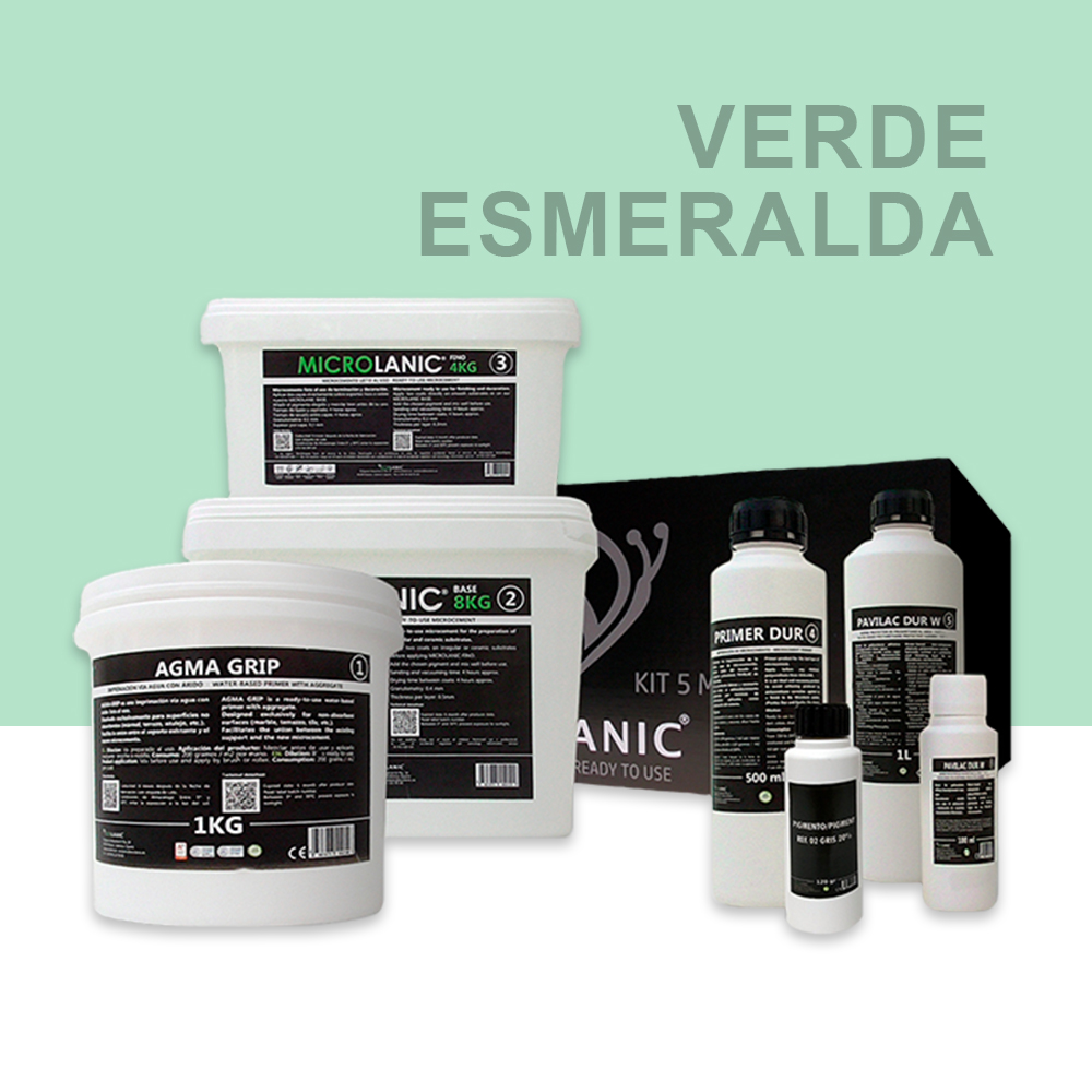 MICROLANIC - KIT MICROCEMENTO 5M² S.B.C | Especial Baños y Cocinas | Kit microcemento 5m² listo al uso para Baños, duchas y Cocinas.