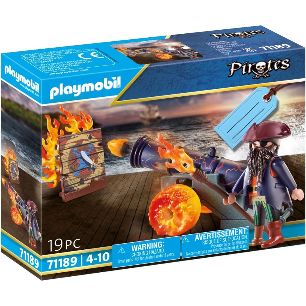 PLAYMOBIL pirata con cañón, un lanzador y un objetivo  (71189)