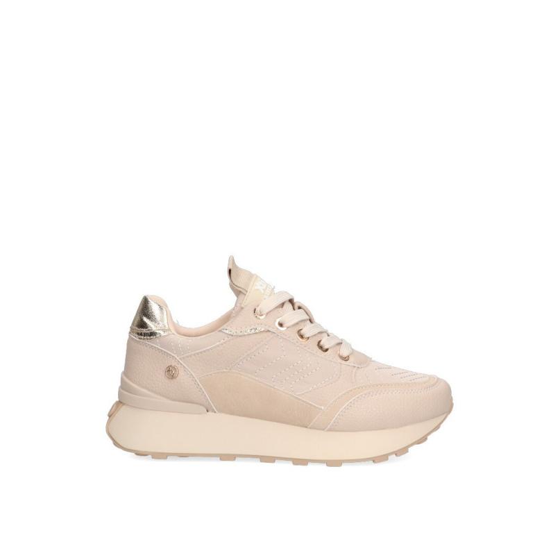 Zapatillas Casual Xti - Mujer - Suela Plana - Modelo 142095 - Color Beige