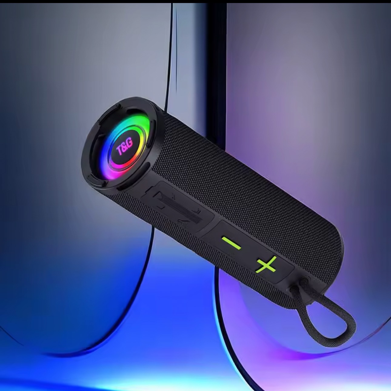 T&G Altavoz Bluetooth Inalámbrico T&G TG421 Portátil Potente con Luces RGB Resistente al Agua