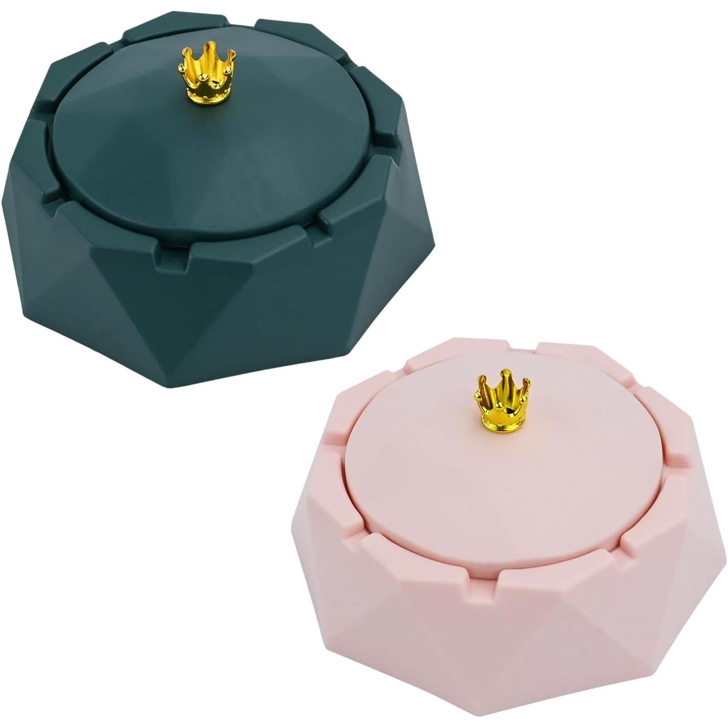 TK Caja-2 piezas-con tapa-Verde y rosa
