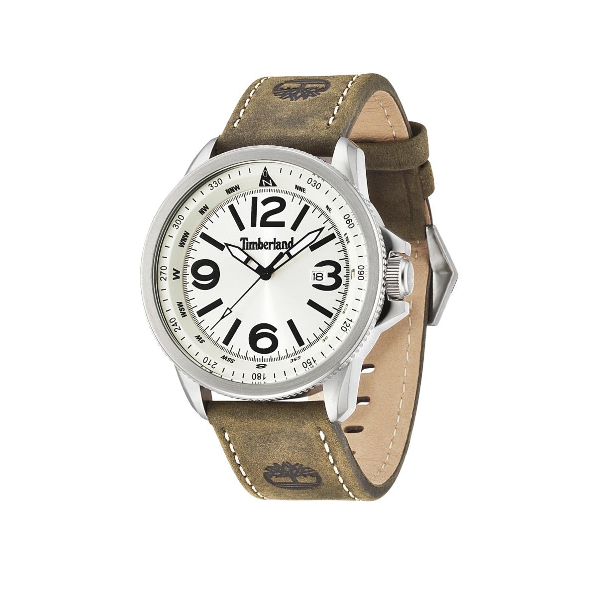 Timberland Reloj Hombre Caja De Acero Pulsera Genuine Leather De Color Marrón Resistente Al Agua 10 Atm 14247js-07