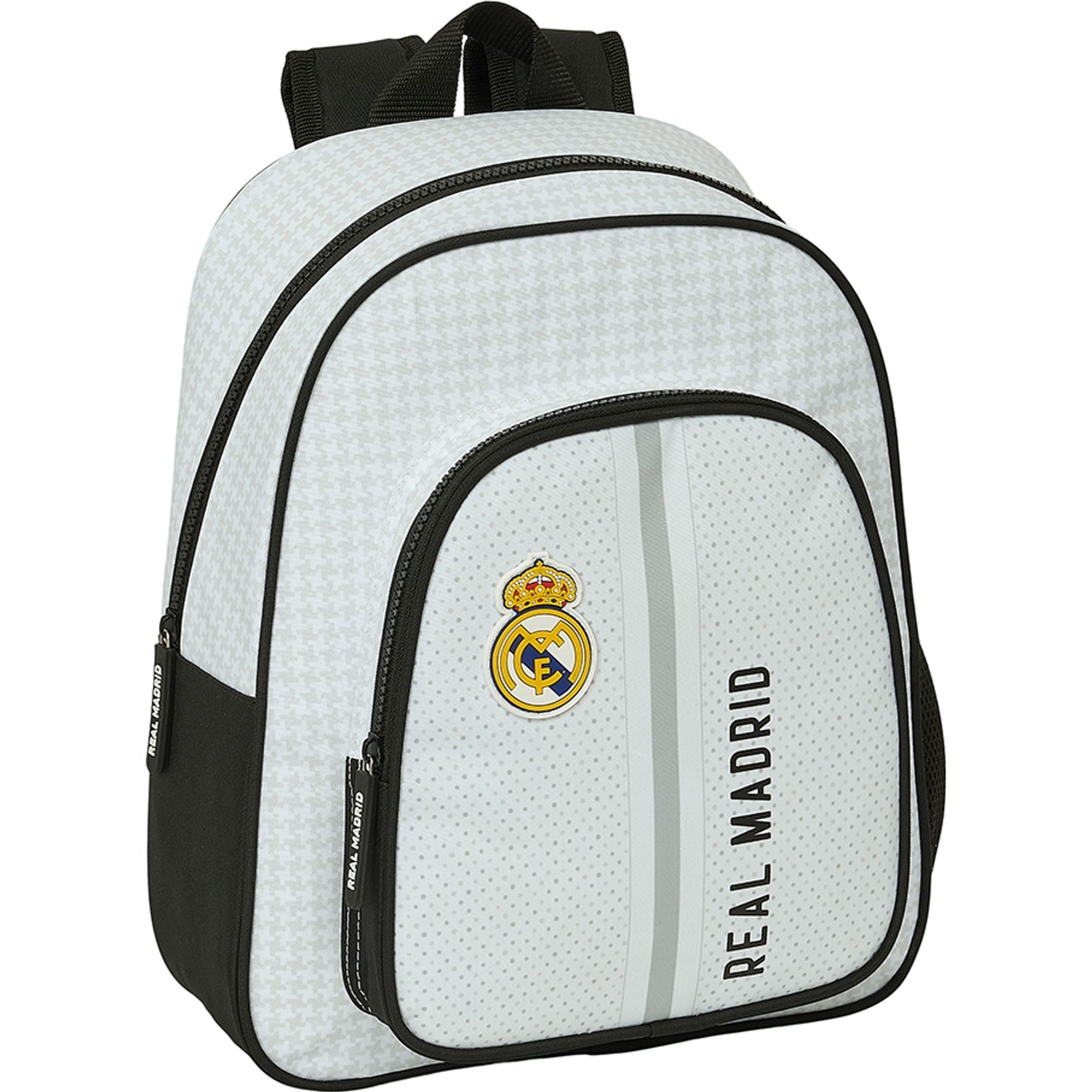 SAFTA  MOCHILA INFANTIL ADAPTABLE CARRO REAL MADRID 1ª EQUIP. 24/25 - Mochila Escolar Licencia Oficial - Diseño Ergonómico - Amplio Espacio de Almacenamiento - Bolsillos Multifuncionales