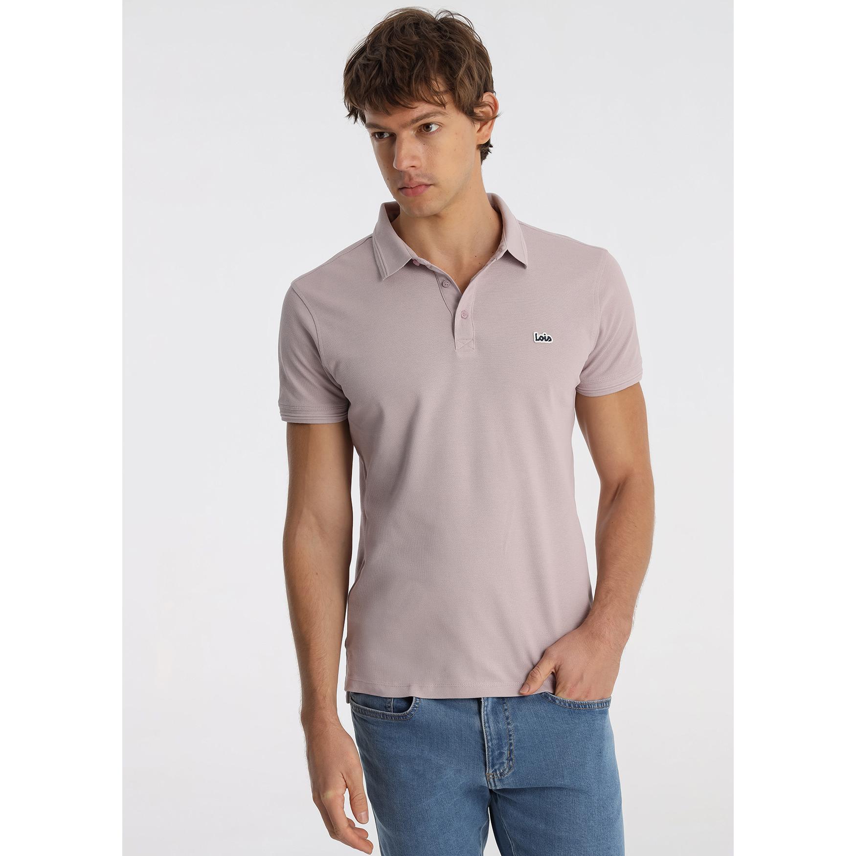 LOIS JEANS - Polo de Piqué Premium con Parche Logo en Color Rosa