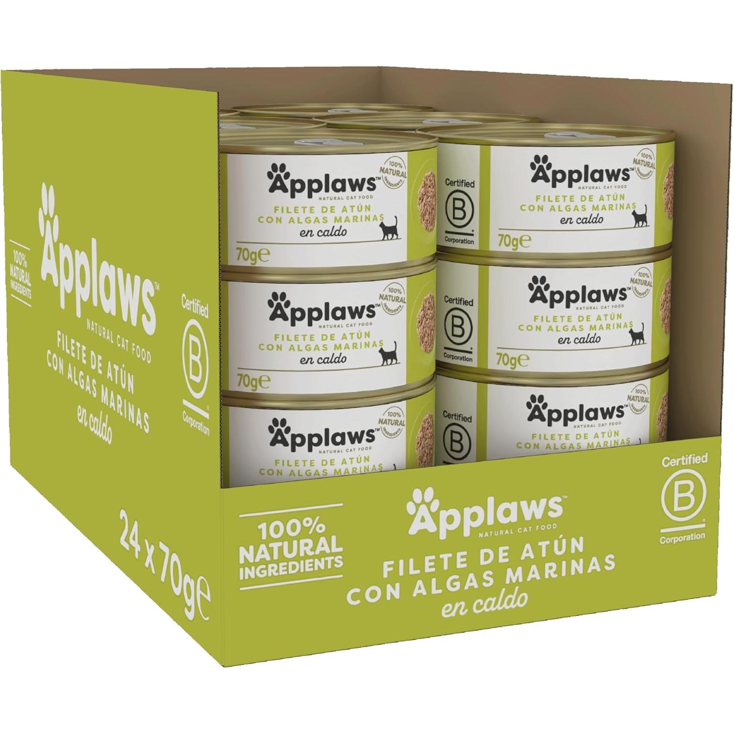 Applaws Atún con Algas Latas para Gatos - 24 unidades x 70 gr