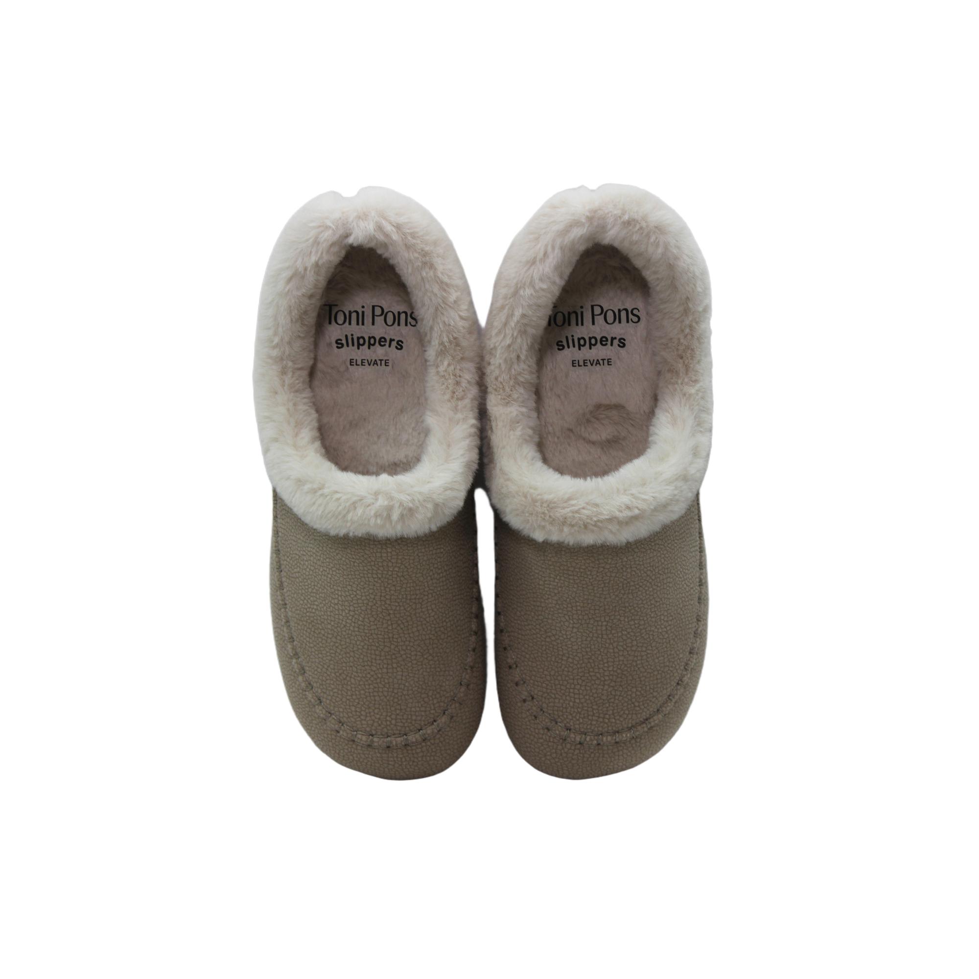 Toni Pons ALP Zapatillas de casa cerradas de antelina, forro borreguito, suela goma, para señora