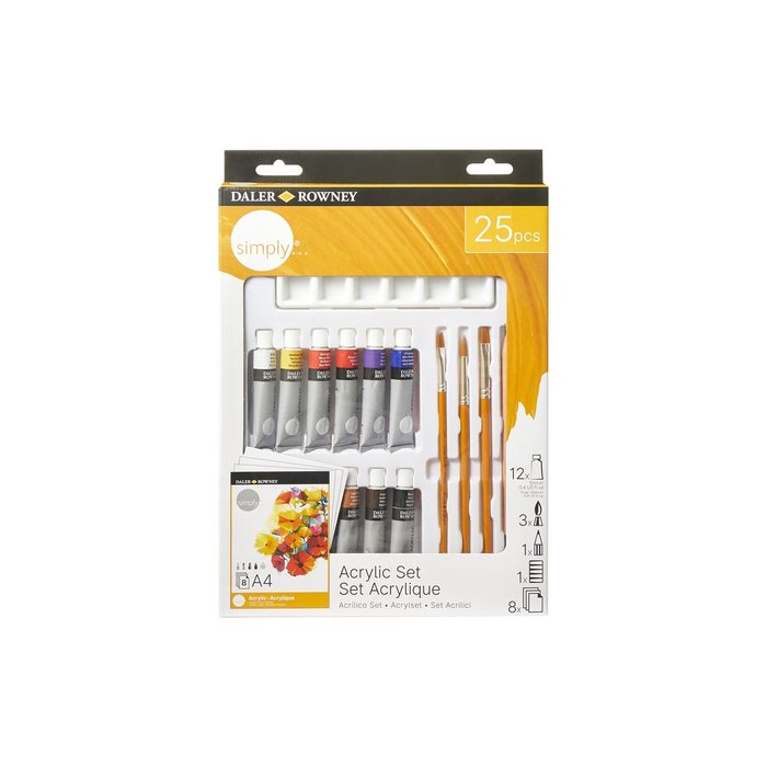 DALER SET PINTURAS ACRILICAS 25 PZAS PINTURAS Y OLEOS