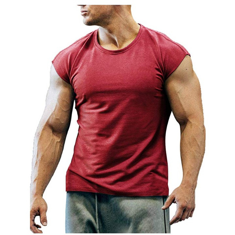 TK Camisetas de manga corta ajustadas de primavera y verano para hombre, camisetas de fitness musculosas para adolescentes, ropa de hombre de talla grande