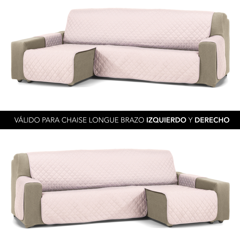 VALENTIA HOME - Funda Cubre Sofá Chaise Longue Acolchado JOYA -  Protección Completa | Ajuste Perfecto | Protector chaise longue | Funda para invierno y verano | 3 tamaños y 16 colores
