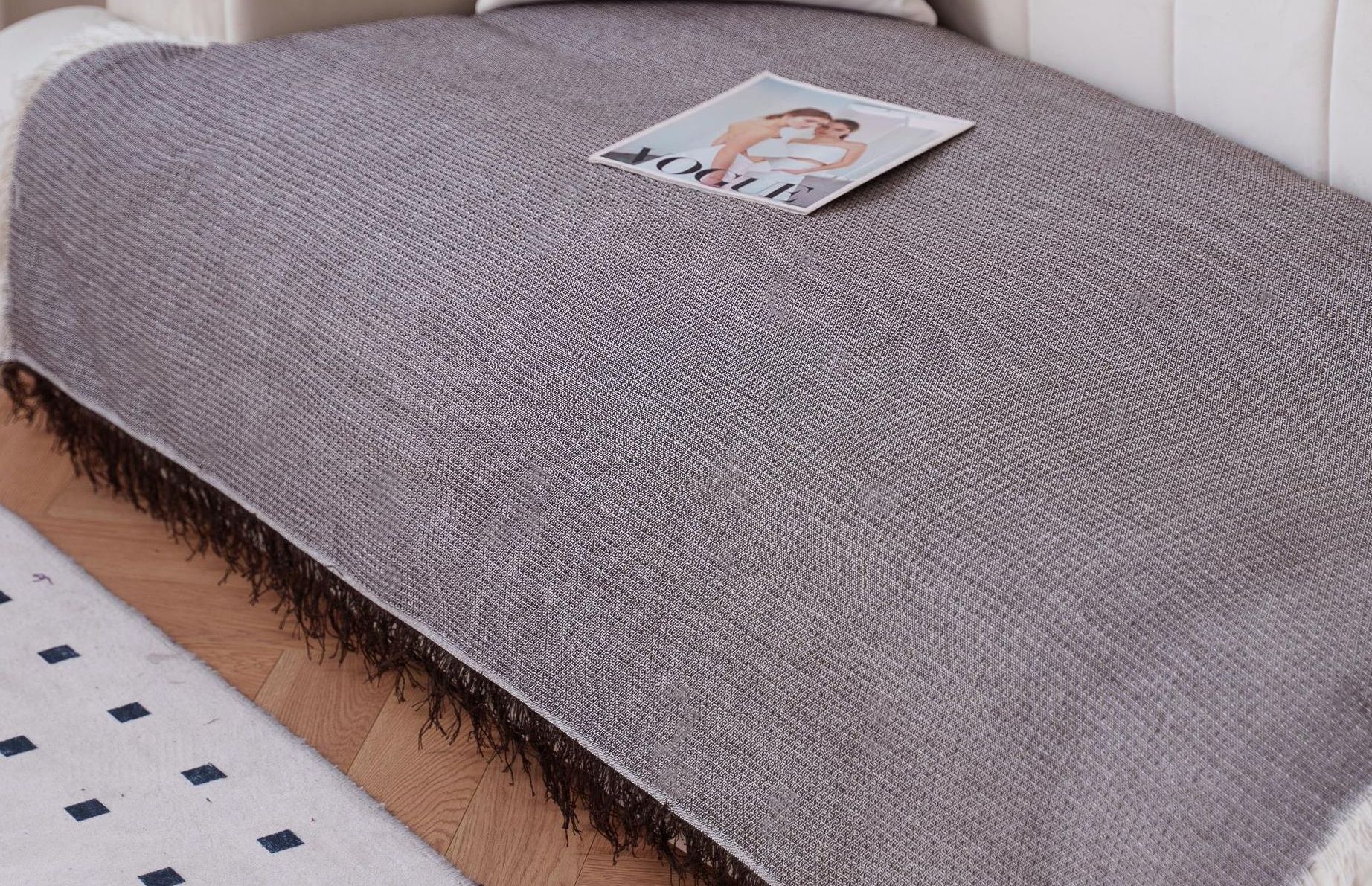 NEW & Almeritex 2000 Colcha Multiusos Sofa, Manta Foulard, Plaid para Cama, Cubresofa Cubrecama Mix Marron