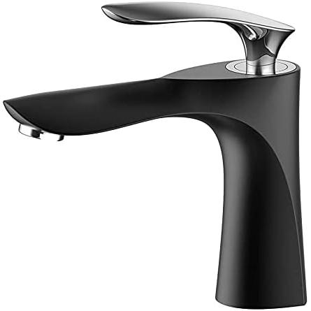 Grifo de baño Grifo de lavabo de pintura negra Mezclador de lavabo de baño (Sin manguera)
