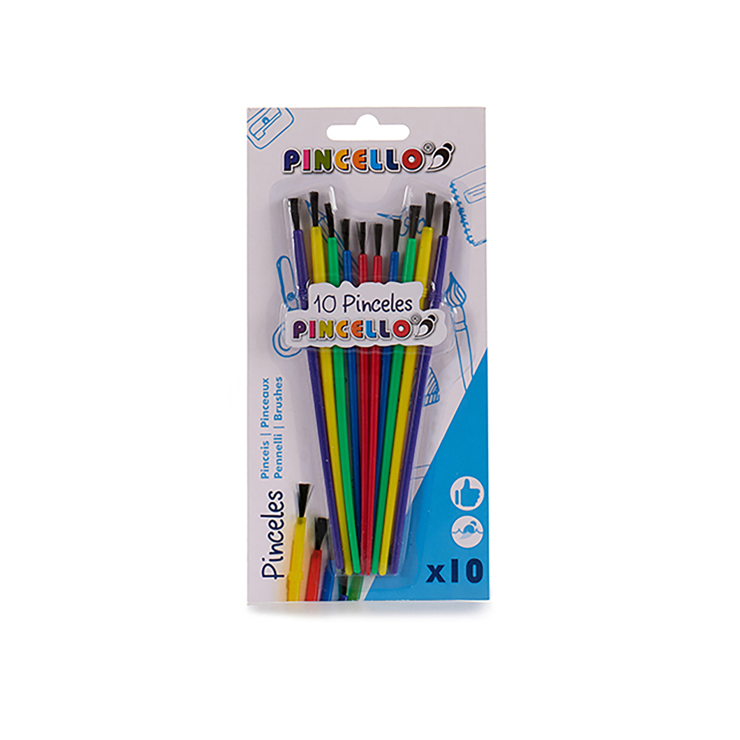 DAM. Set de 10 pinceles. 22x11x1 cm.