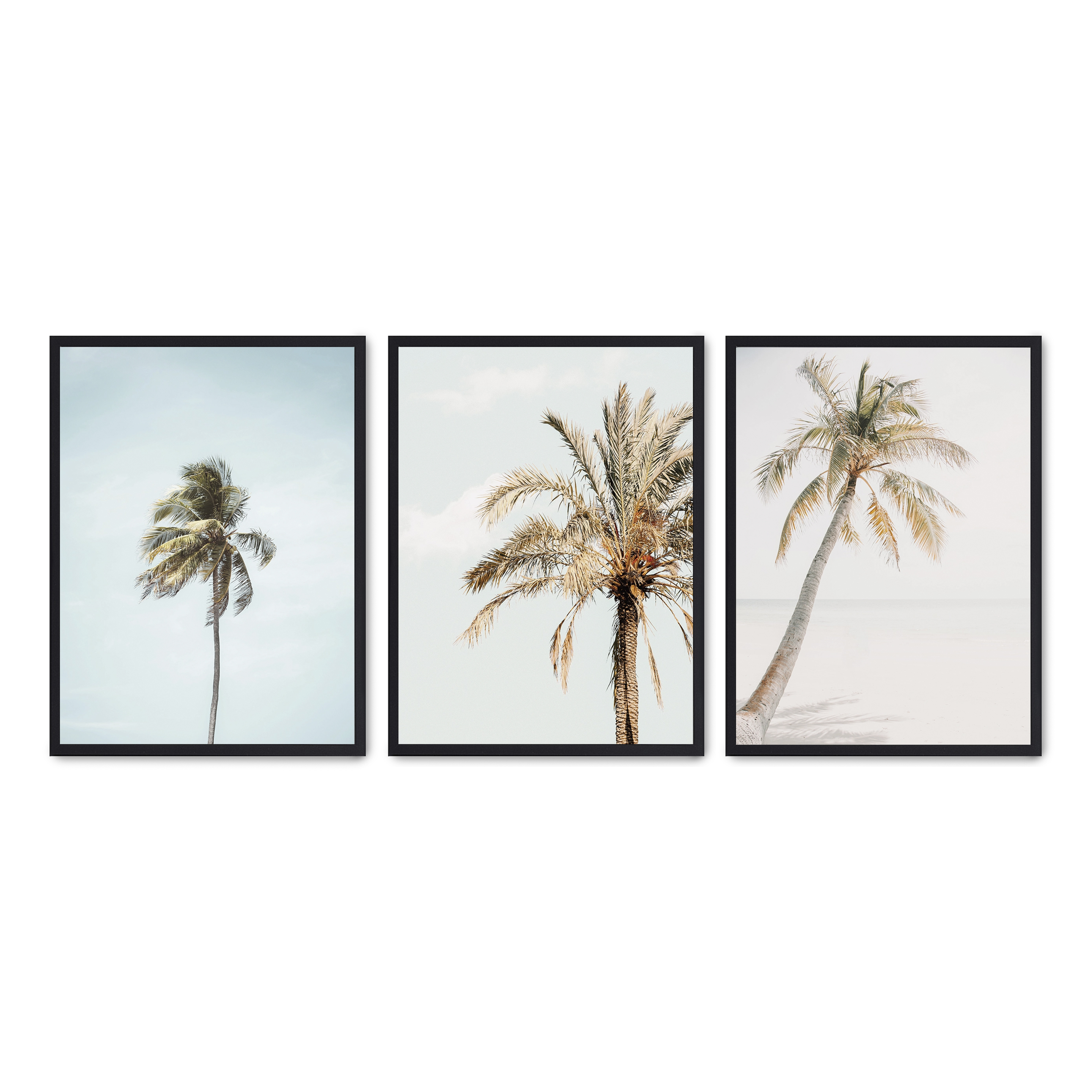 Set compuesto por tres cuadros con marco negro 30x40cm, Póster impreso en papel de calidad premium de 180gr, montado en marco de madera MDF con acabado en color negro, SETS