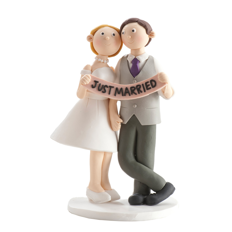 Figura Pastel Novios Tarta Nupcial Clay Boda Just Married 14 Cm - Disok
