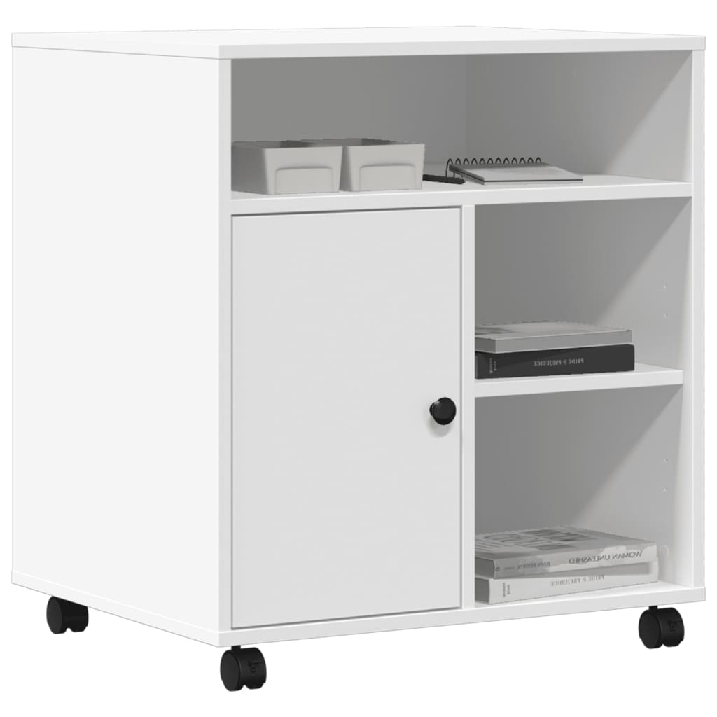 vidaXL Soporte para impresora con ruedas 60x50x67 cm mesa de impresora Color Blanco,  Gris sonoma,  Marrón roble y mas