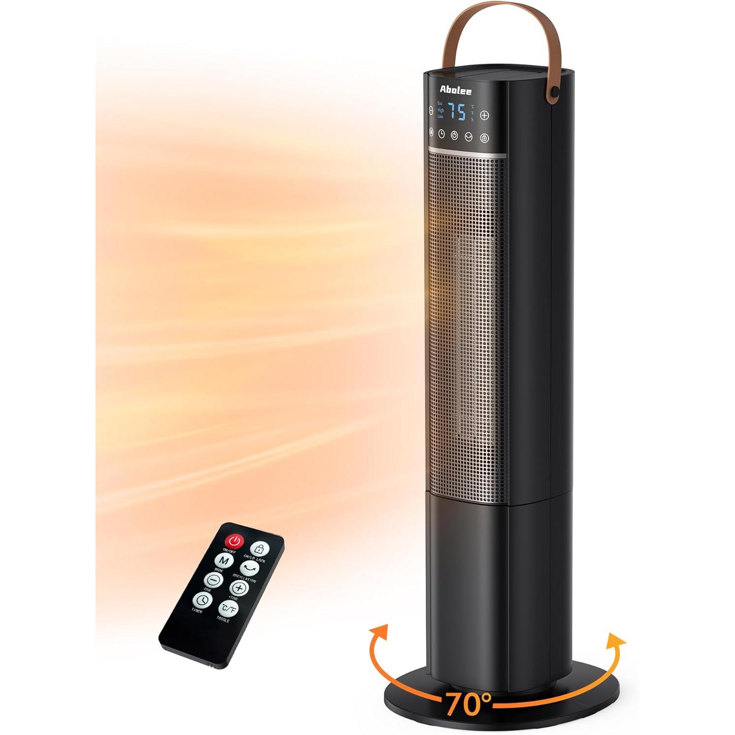2026 new .Calefactor Eléctrico Cerámico de Pie ReadyWarm 2070 Max Ceramic Rotate Smart, 2000 W, Pantalla Digital, Control Táctil y Control remoto, Oscilación, 3 Modos, Termostato, 20 m²