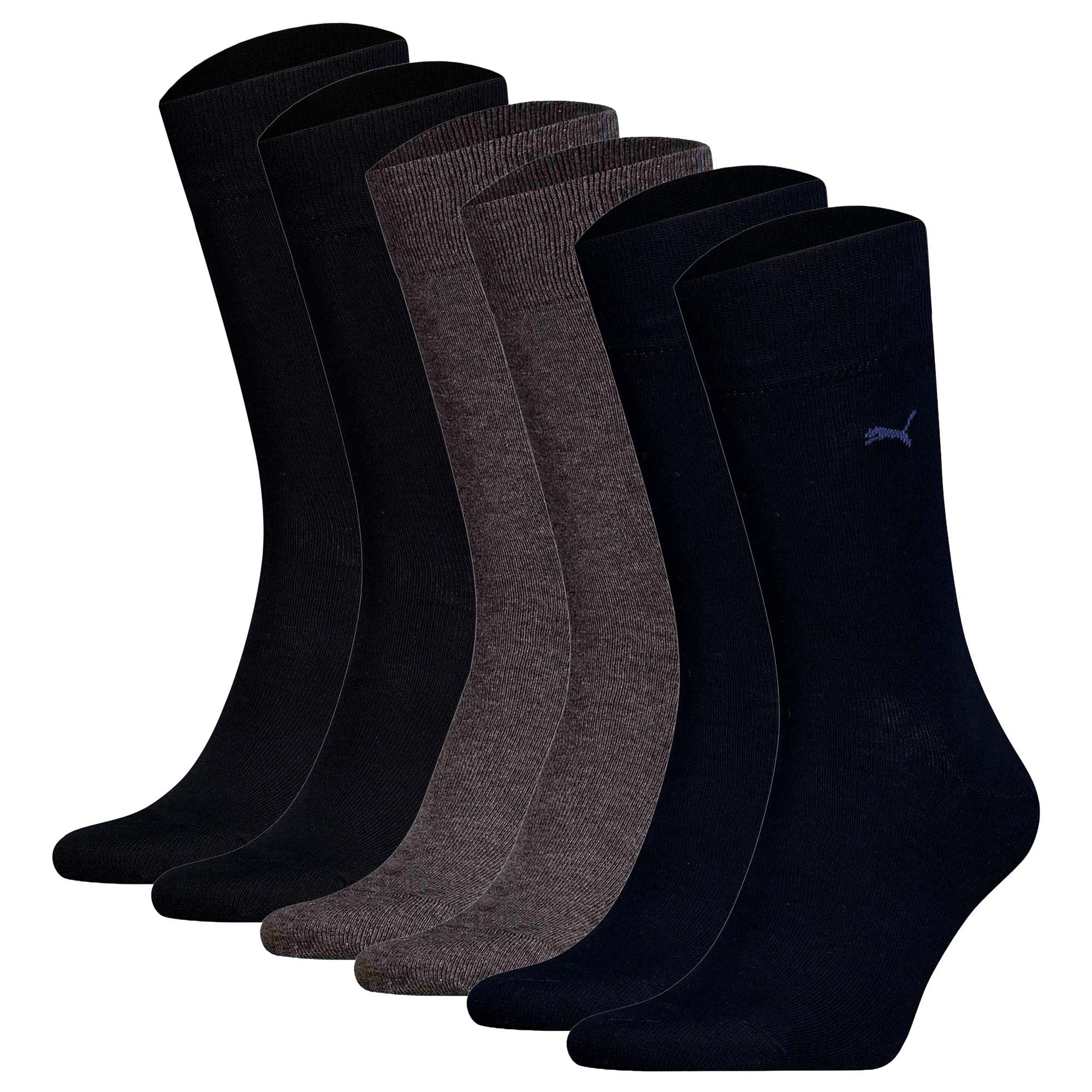 PUMA Calcetines de hombre, pack de 6 - Classic, calcetines cortos, logo, unicolor