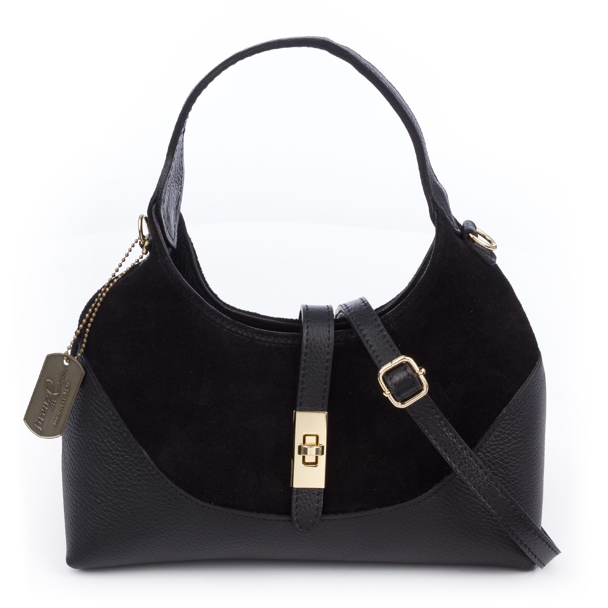 FIRENZE ARTEGIANI Belgioioso Bolso de hombro Mujer. Piel auténtica Dollaro Fabricado en Italia 29x12,5x16 Cm.