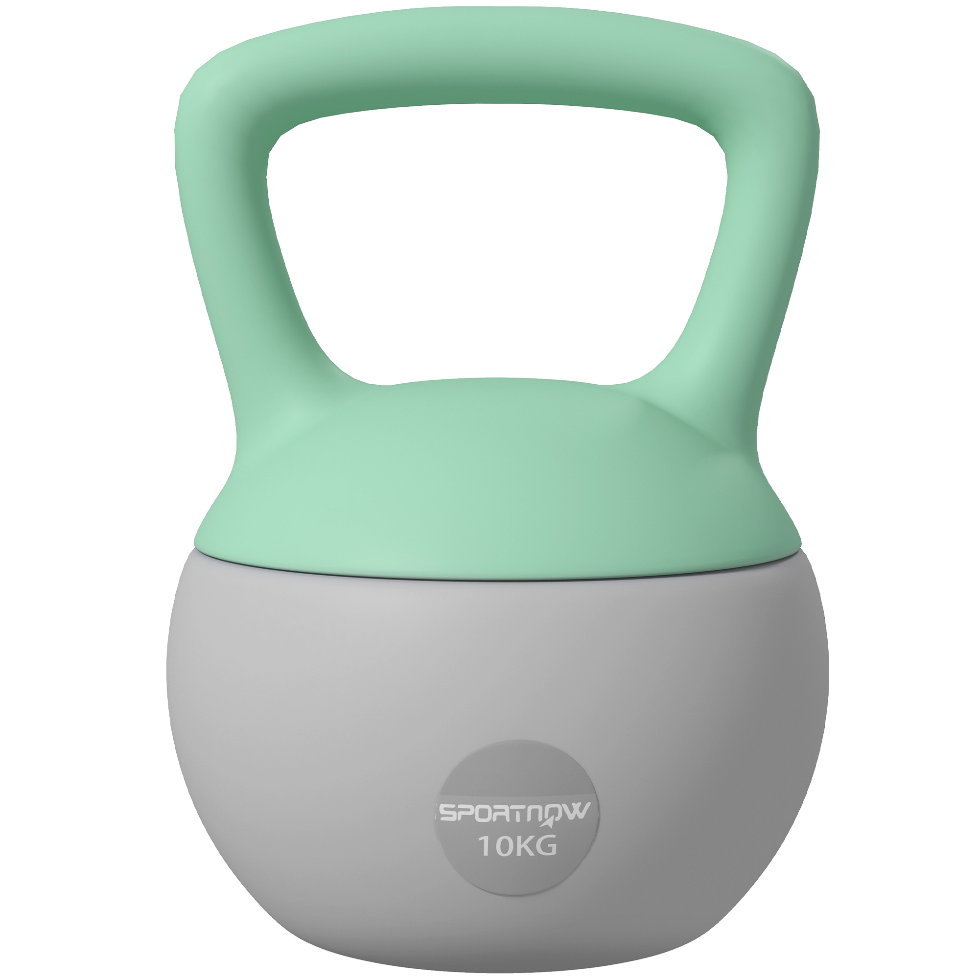SPORTNOW Pesa Rusa, Soft Kettlebell Relleno de Arena Metálica y Mango Antideslizante, para Entrenamiento Culturismo en Casa, Gimnasio, Verde Menta y Gris