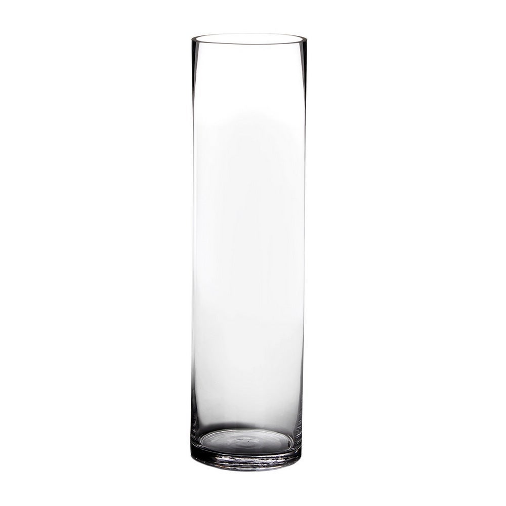 Jarrón cilíndrico de cristal transparente decorativo de 15x60 cm Diseño redondo elegante y resistente, perfecto para arreglos florales y centros de mesa. CasaSelección