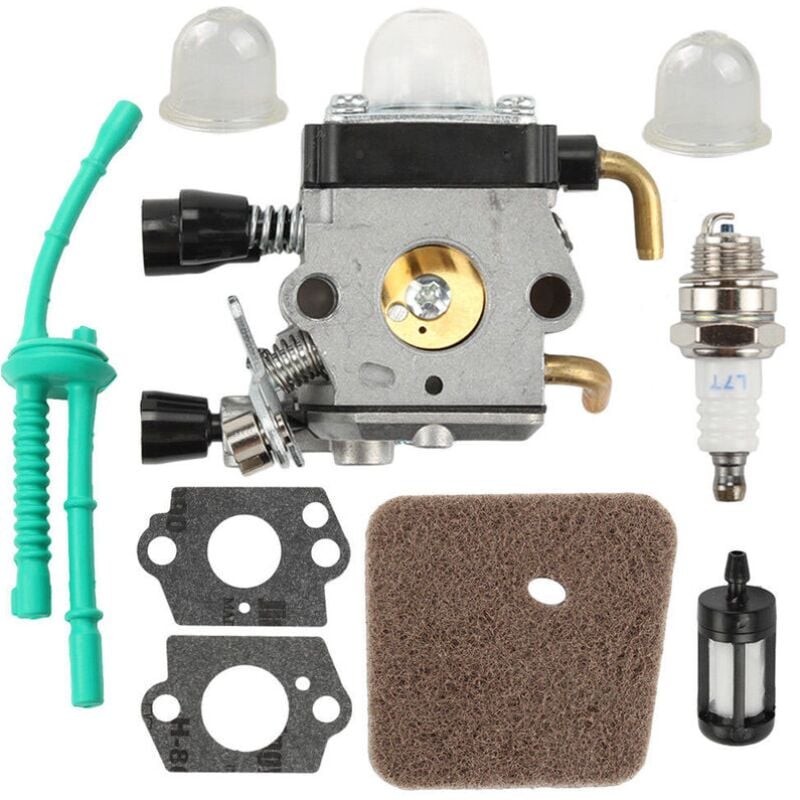 Carburador con filtro de aire, junta de línea de combustible, Kit de bujías para Stihl Fs38 Fs45 Fs46 Fs55 Km55 Fs85