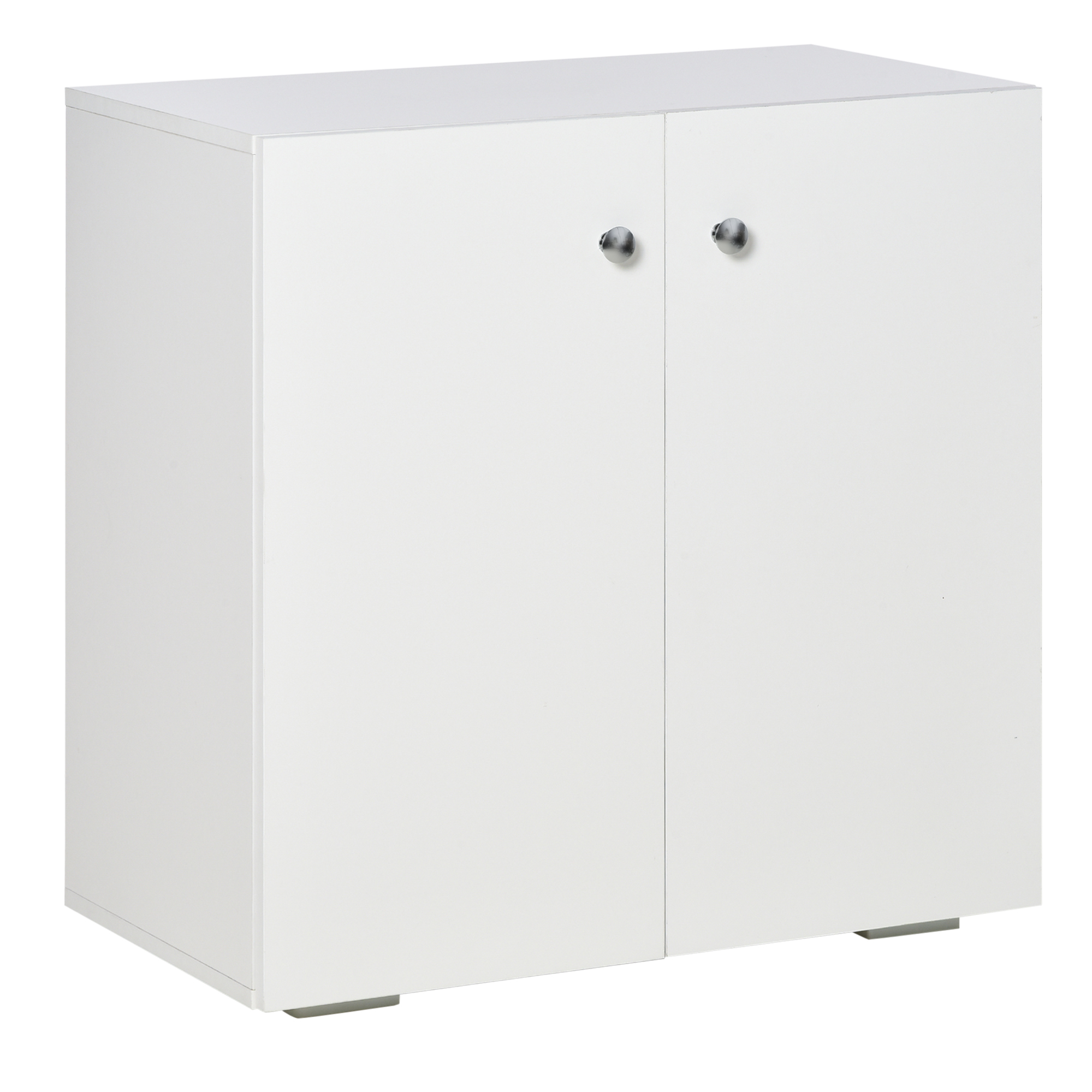 HOMCOM Aparador de Salón con 2 Puertas Armario Auxiliar con 2 Estantes para Libros Ropa Juguetes Estilo Moderno 70x39x70 cm