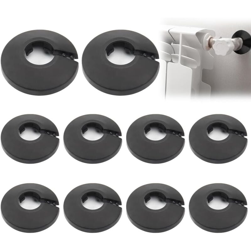 CA Sollbry - 10 rosetas para radiador individual, tapa de tubo de radiador, abrazaderas para tubo de radiador, tapa de orificio de pared, tapa de suelo para tubo de calefacción de agua de 16 mm