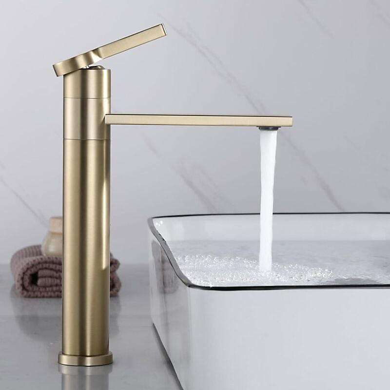 CA Grifo de lavabo dorado, grifo mezclador giratorio para lavabo alto, grifo de baño alto, ajuste de agua fría y caliente.